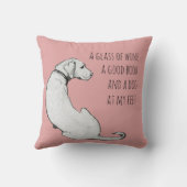 ドッグミニマルママ引用文ラブラドールアートピンク クッション (裏面)