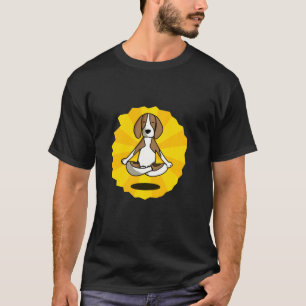 ドッグメディテーションヨガベーグルラブラドールハスキシェパード Tシャツ