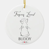 ドッグメモリアルオーナメントペットパーソナライズされた セラミックオーナメント (正面)