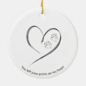 ドッグメモリアルオーナメントペットパーソナライズされた セラミックオーナメント (裏面)