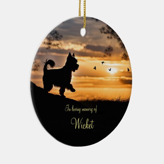 ドッグメモリアルヨークシャーテリアヨークシャーテリア名前をカスタムする セラミックオーナメント (右)
