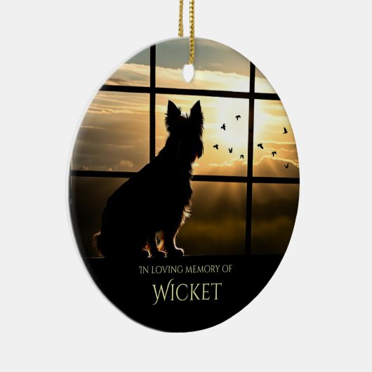 ドッグメモリアル名前をカスタムするセラミックオーナメント セラミックオーナメント (右)