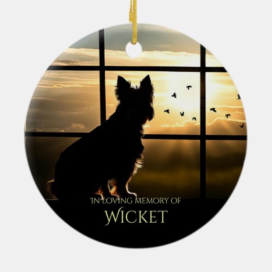 ドッグメモリアル名前をカスタムするセラミックオーナメント セラミックオーナメント (裏面)