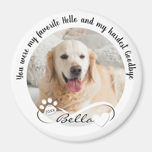 ドッグメモリアル引用文2 Photo Pawprintハートインフィニティ マグネット (正面)