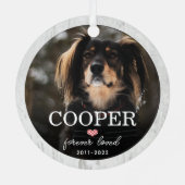 ドッグメモリアル永遠に愛されたフォトクリスマスメタル メタルオーナメント (裏面)