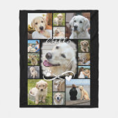 ドッグメモリアル15フォトコラージュ悔やみや弔慰記念 フリースブランケット (正面)