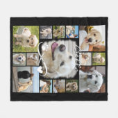 ドッグメモリアル15フォトコラージュ悔やみや弔慰記念 フリースブランケット (正面(横))