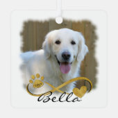 ドッグメモリアル2 PhotoS PawPrintハート無限 メタルオーナメント (裏面)