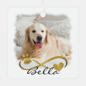 ドッグメモリアル2 PhotoS PawPrintハート無限 メタルオーナメント (正面)