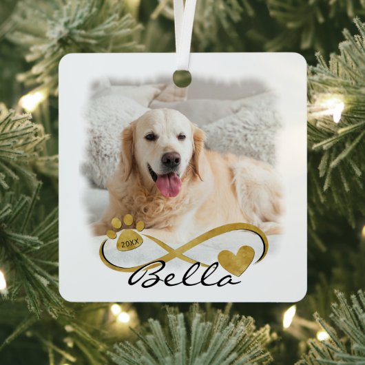 ドッグメモリアル2 PhotoS PawPrintハート無限 メタルオーナメント (インサイチュ)