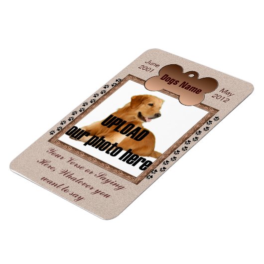 ドッグメモリアル – ペットメモリアルブラウントーン マグネット (左側)