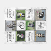 ドッグメモリアル – ペットロスのギフトモノグラムドッグキープサケ フリースブランケット (正面(横))