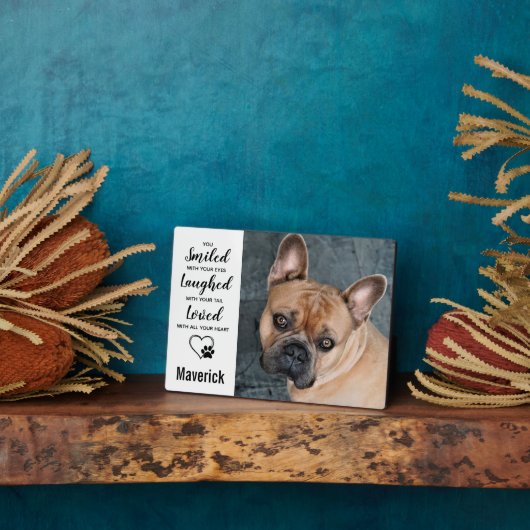 ドッグメモリアル – ペットロス犬の写真悔やみや弔慰記念 フォトプラーク (側面)