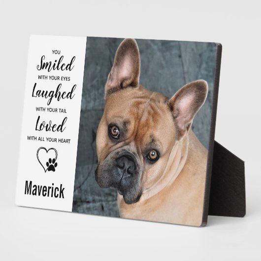 ドッグメモリアル – ペットロス犬の写真悔やみや弔慰記念 フォトプラーク (側面)