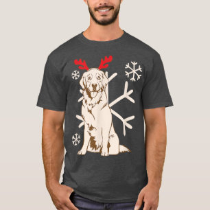 ドッグメリークリスマスお祝いパーティートナカイLa Tシャツ