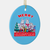 ドッグメリークリスマスホワイトシェパードホリデーGSDおもしろい セラミックオーナメント (右)