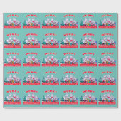 ドッグメリークリスマスホワイトシェパードホリデーGSDおもしろい ラッピングペーパー (フラット)