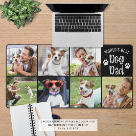 ドッグモダンパパ7フォトコラージュカスタムカラー デスクマット