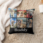 ドッグモダンパーソナライズされたフォトコラージュ名 クッション (ブランケット)