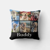 ドッグモダンパーソナライズされたフォトコラージュ名 クッション (正面)