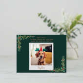 ドッグモダンフォトクリスマス 箔シーズンポストカード (立ち正面)