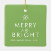 ドッグモダンフォトグリーンシンプルラブギフト セラミックオーナメント (裏面)