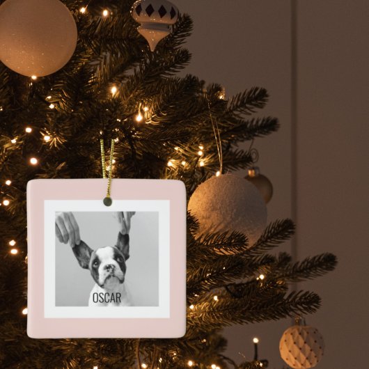 ドッグモダンフォトピンクシンプルの素敵な贈り物 セラミックオーナメント