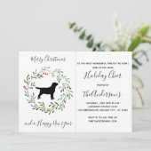 ドッグモダンブラックラブラドールメリークリスマスパーティー 招待状 (スタンド正面)