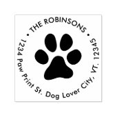 ドッグモダンラバーポープリント差出人住所ラウンド セルフインキングスタンプ (デザイン)