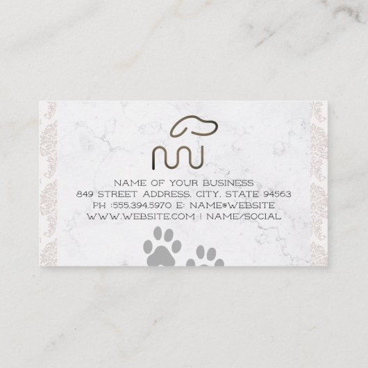 ドッグモダンロゴ |動物サー気にビス 名刺 (裏面)