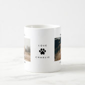 ドッグモダン最高のパパEver Photo Paw Print コーヒーマグカップ (中央)