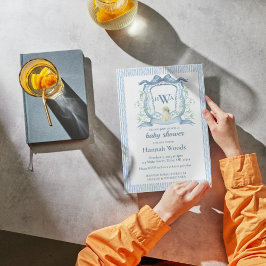 ドッグモノグラムクレストベビーシャワー 招待状