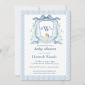 ドッグモノグラムクレストベビーシャワー 招待状 (正面)