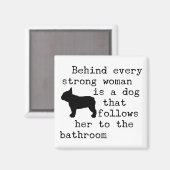 ドッグユーモア引用文フランスの- Bulldog マグネット (正面/裏面)