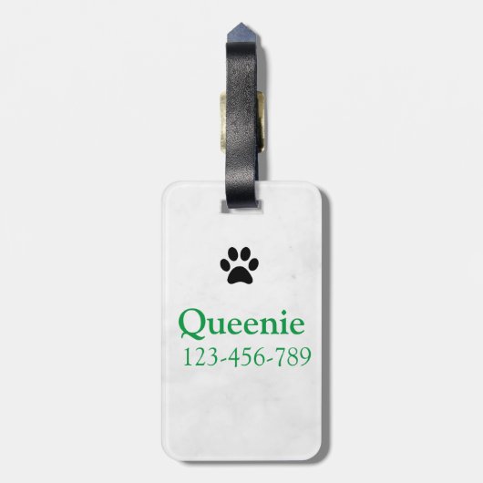 ドッグヨークシャーのテリアの水色 | ラゲッジタグ (裏面縦)