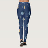 ドッグラサアッソーパターン青い背景 レギンス (裏面)