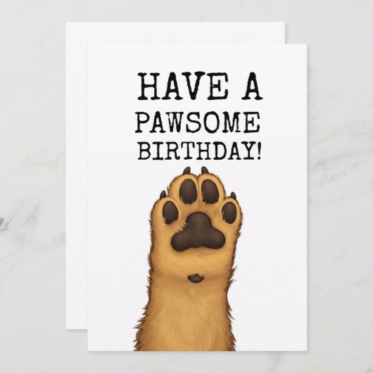 ドッグラバーの誕生日カード – 素敵な誕生日をお過ごしください 招待状 (正面/裏面)