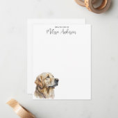 ドッグラバーウォーターカラーゴールデンパーソナライズされたレトリバー ノートカード (正面/裏面インサイチュ)