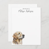 ドッグラバーウォーターカラーゴールデンパーソナライズされたレトリバー ノートカード (正面/裏面)