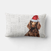 ドッグラバークリスマスキュートボイキンスパニエル犬ホリデー ランバークッション (裏面)