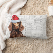 ドッグラバークリスマスキュートボイキンスパニエル犬ホリデー ランバークッション (ブランケット)