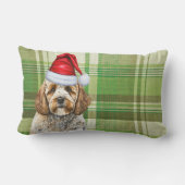 ドッグラバークリスマスコックポウグリーンホリデープレイド ランバークッション (裏面)