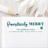 ドッグラバークリスマスホリデーカワイイ差出人住所 ラベル (インサイチュ)