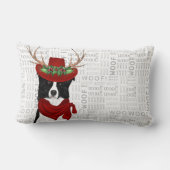 ドッグラバークリスマス縁どコリーホリデイ ランバークッション (裏面)