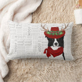 ドッグラバークリスマス縁どコリーホリデイ ランバークッション (ブランケット)