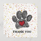 ドッグラバースケッチウォーター絵を描カラー(ばちゃばちゃ)跳ねる サンキューカード (正面/裏面)