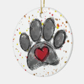 ドッグラバースケッチウォーター絵を描カラー(ばちゃばちゃ)跳ねる セラミックオーナメント (左)