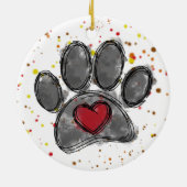 ドッグラバースケッチウォーター絵を描カラー(ばちゃばちゃ)跳ねる セラミックオーナメント (裏面)