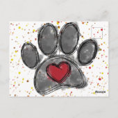 ドッグラバースケッチウォーター絵を描カラー（ばちゃばちゃ）跳ねる ポストカード (裏面)