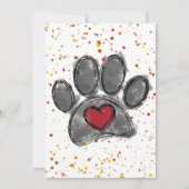 ドッグラバースケッチウォーター絵を描カラー（ばちゃばちゃ）跳ねる 招待状 (正面)